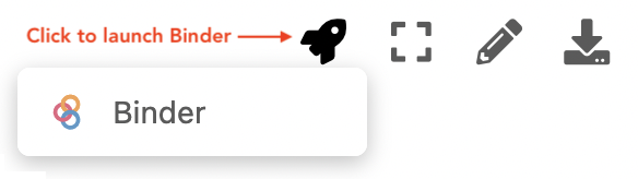 Figure 1.15. The "rocket ship icon" that can be used to launch interactive versions of notebooks from the book website.