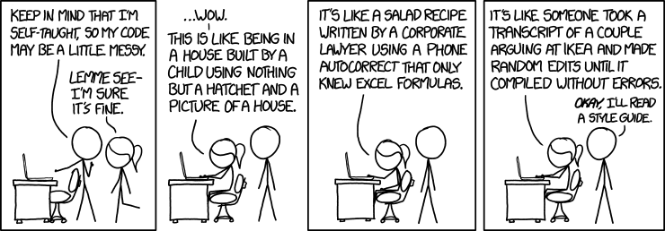 Figure A.X. The dangers of coding without coding conventions. Source: https://xkcd.com/1513/.